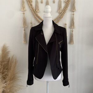 LAMB black moto zip jacket cropped blazer contemporary Gwen Stefani 2008 size 6